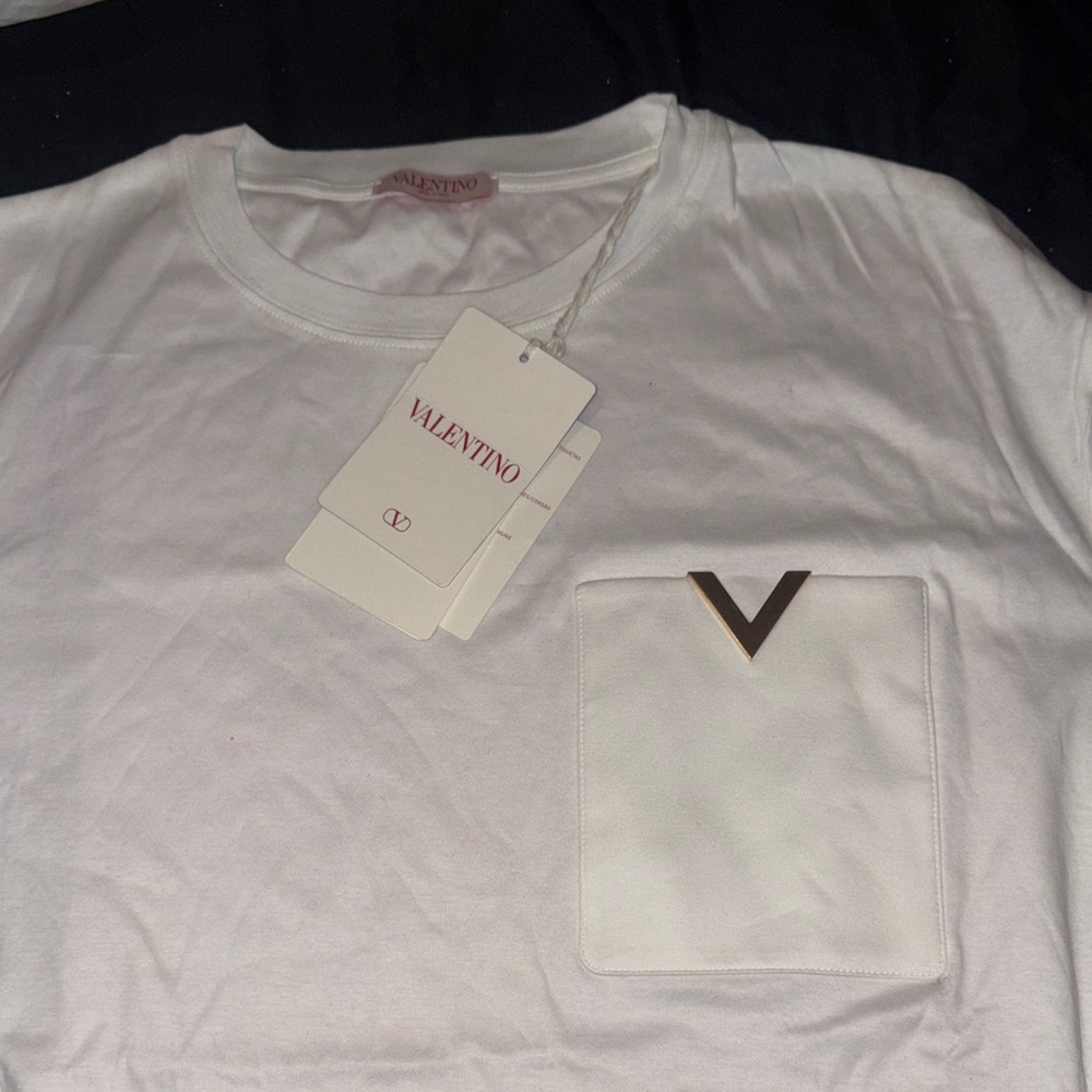 Valentino White Tee with Black Accent